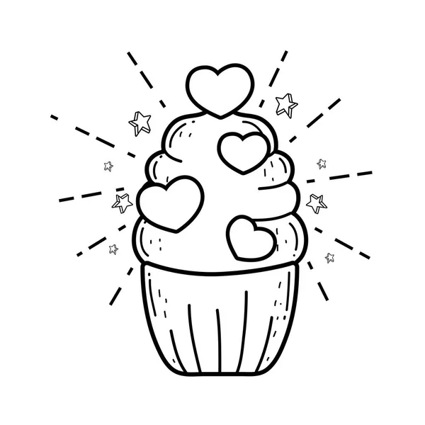 Walentynki miłość słodki ciastko — Wektor stockowy