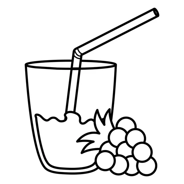 Vaso con jugo de uvas — Vector de stock