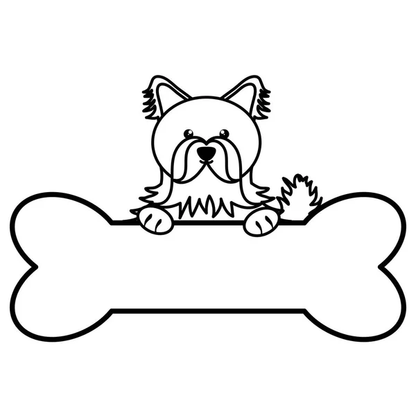 骨を持つかわいい犬ペット — ストックベクタ