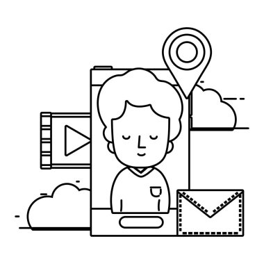 teknoloji smartphone çizgi film