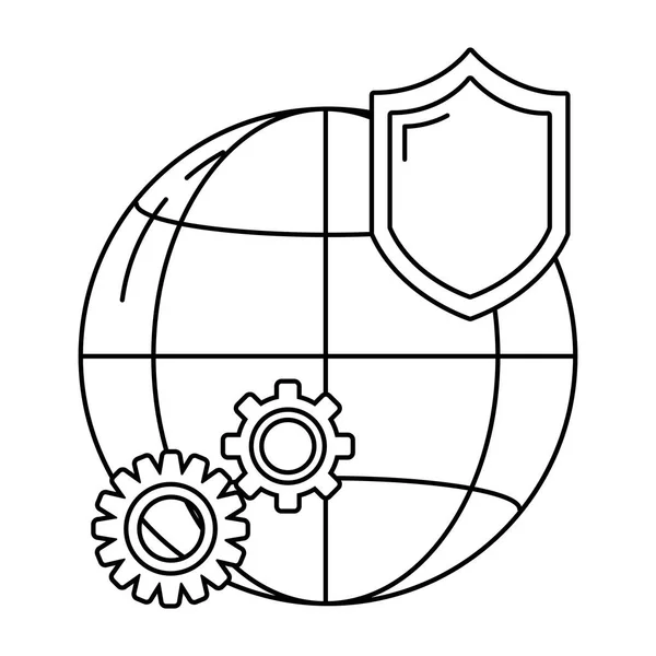 Sistema de segurança desenho animado de apoio — Vetor de Stock