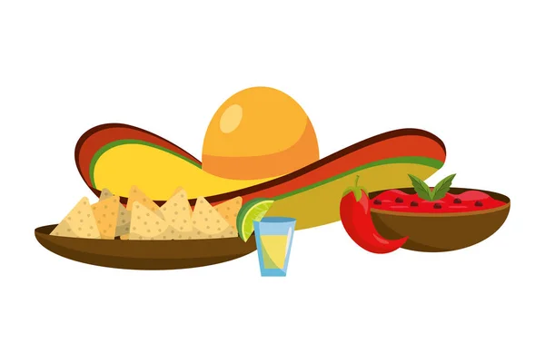 Köstliches mexikanisches Essen Cartoon — Stockvektor