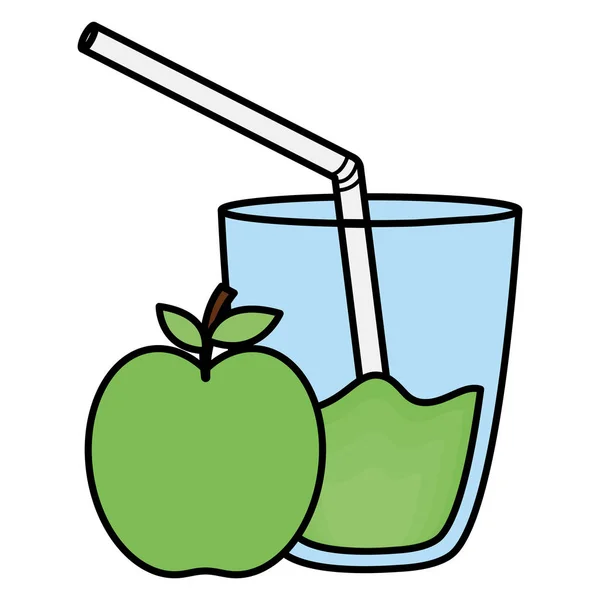Ποτήρι με χυμό μήλο — Διανυσματικό Αρχείο