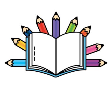 okul çalışma öğesi çizgi film