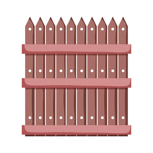 Dřevěný plot izolované ikona — Stockový vektor