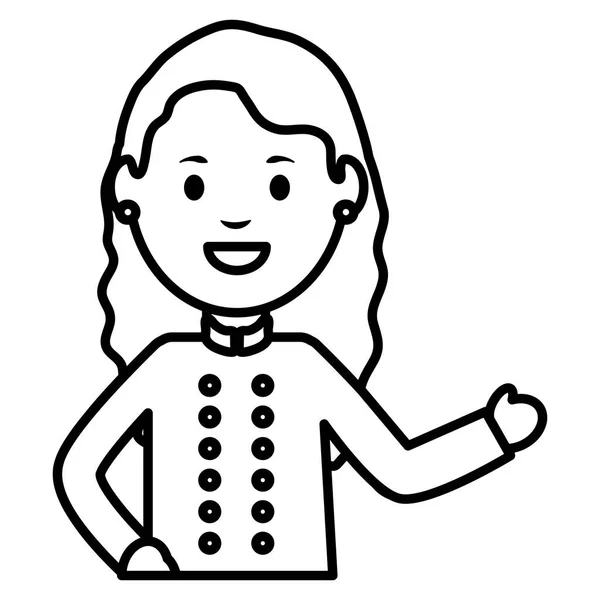 Jeune fille serveur avatar personnage — Image vectorielle