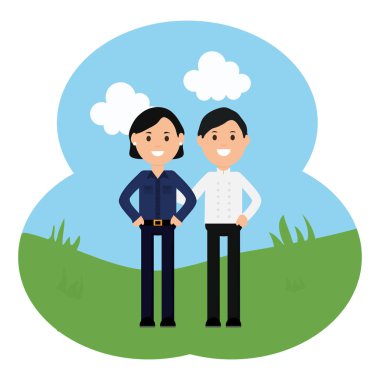 Genç iş çifti karakterleri