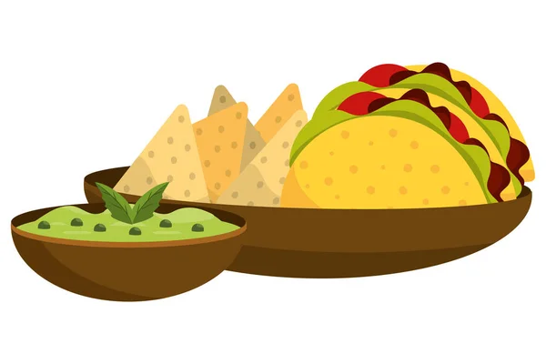 Delizioso cartone animato cibo messicano — Vettoriale Stock