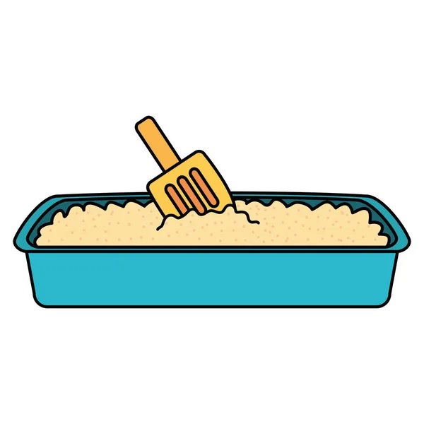 Bac à sable bain chat avec pelle — Image vectorielle