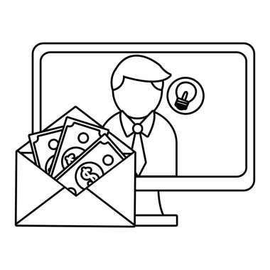 İş ofis ve pazarlama siyah beyaz