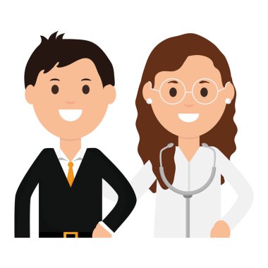 işadamı ile profesyonel kadın doktor