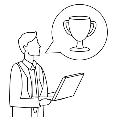 Executive işadamı avatar siyah beyaz