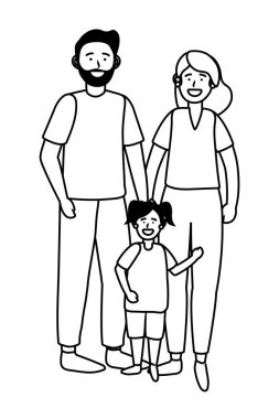 couple with child black and white