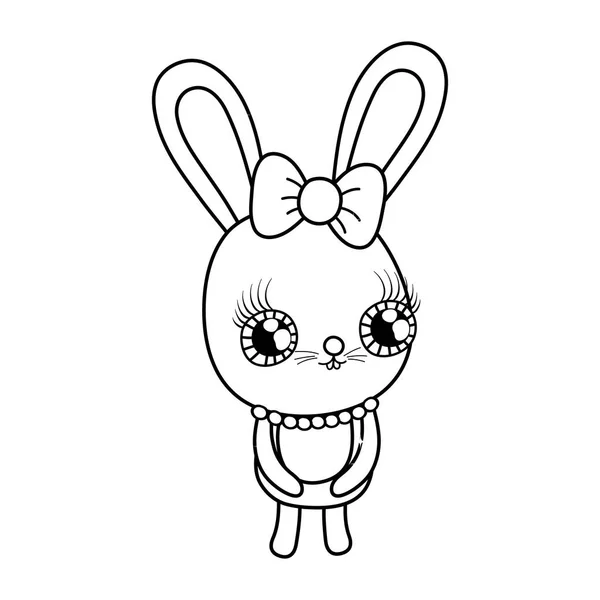 Cute Dziewczyna królika Walentynki — Wektor stockowy