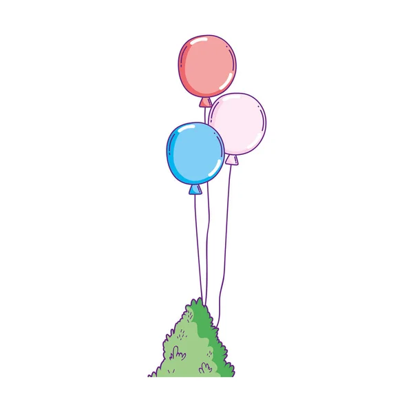 Partij ballonnen helium met Bush — Stockvector