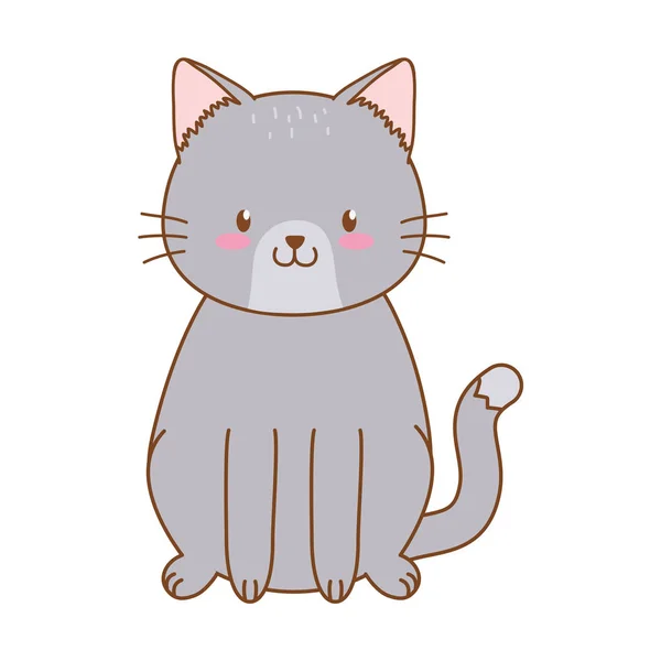 Personagem bonito floresta gato — Vetor de Stock