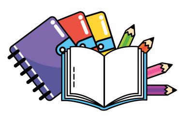 okul çalışma öğesi çizgi film