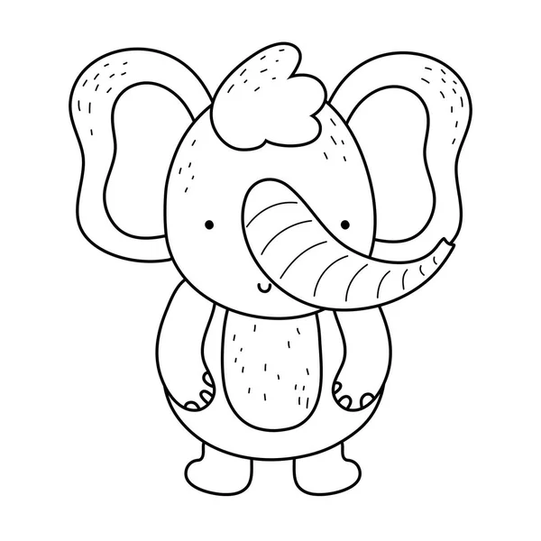 Personagem elefante bonito e pouco — Vetor de Stock