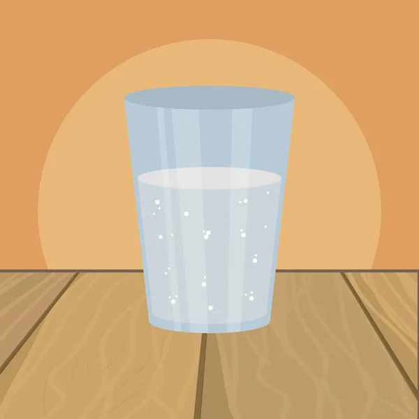 Water glass cartoon — Stock Vector