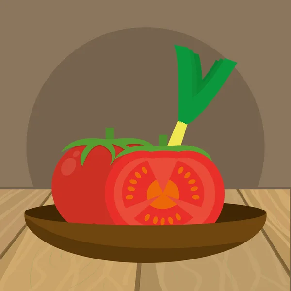 Delicious fresh vegetables cartoon — Stock Vector
