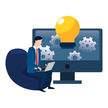 başarılı bir iş adamı avatar çizgi film