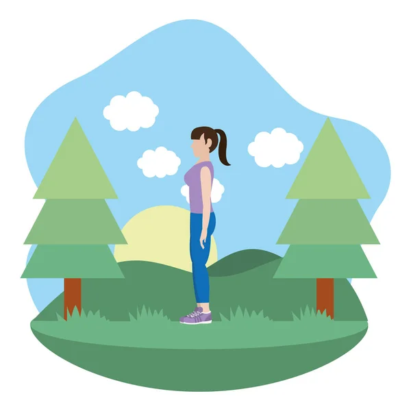 Fit mujer haciendo ejercicio — Vector de stock