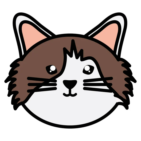 Cute little cat pet head character — Stock Vector