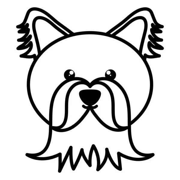 Lindo perro cabeza mascota carácter — Vector de stock