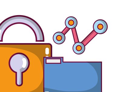 Teknoloji bilgisayar güvenlik çizgi film