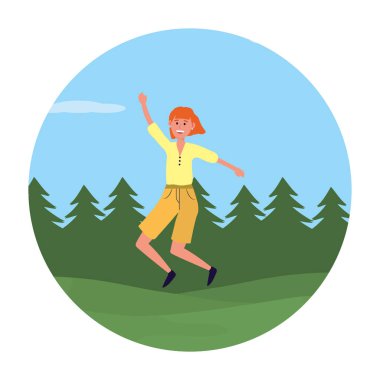 mutlu kadın karikatür