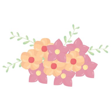 çiçekler ve Leafs dekorasyon