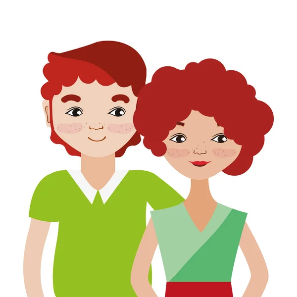 Pareja joven dibujos animados — Vector de stock