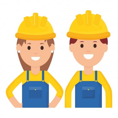 kask ile birkaç inşaatçılar işçiler