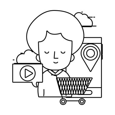 teknoloji smartphone çizgi film