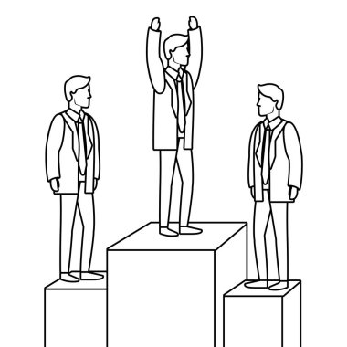 Executive işadamı avatar siyah beyaz