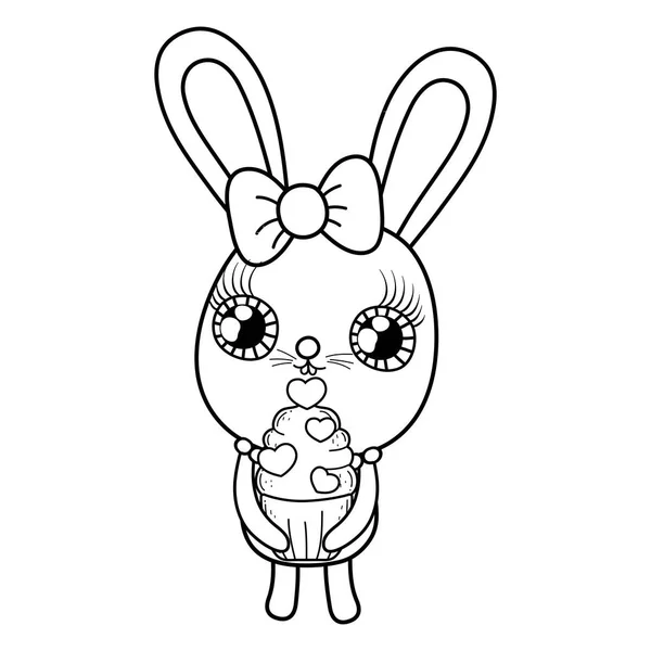 Lindo conejo chica San Valentín día — Archivo Imágenes Vectoriales
