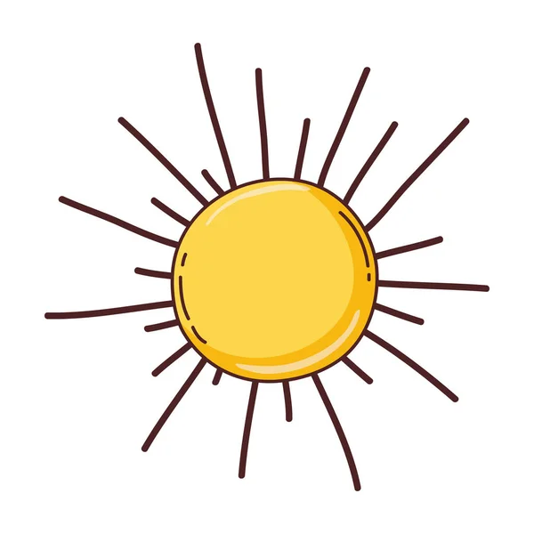 Lindo sol dibujado icono — Vector de stock