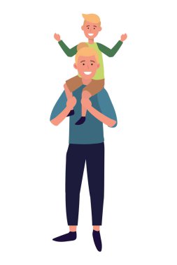 bir çocuk taşıyan adam