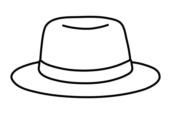 Sombrero icono de dibujos animados blanco y negro — Vector de stock