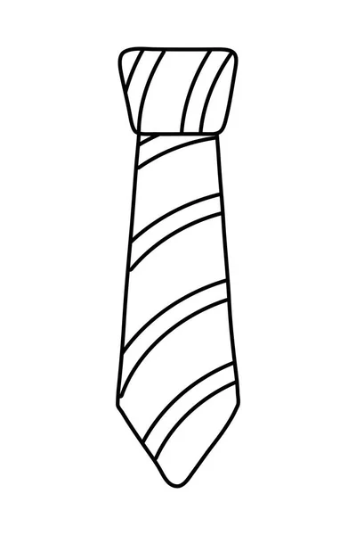 Cravatta icona cartone animato bianco e nero — Vettoriale Stock