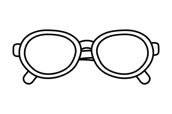 Icono gafas de dibujos animados en blanco y negro — Vector de stock
