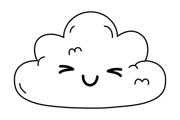 Lindo kawaii nube de dibujos animados — Archivo Imágenes Vectoriales