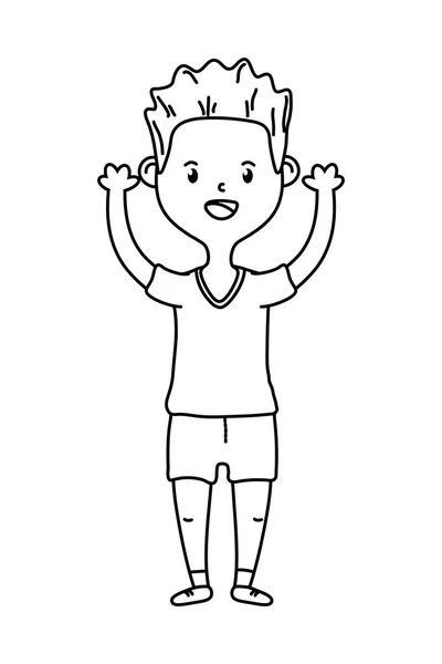 Niño avatar personaje de dibujos animados blanco y negro — Archivo Imágenes Vectoriales