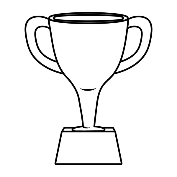 Trofeo icono de dibujos animados en blanco y negro — Vector de stock