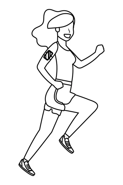 Fitness sport woman cartoon — Stock Vector
