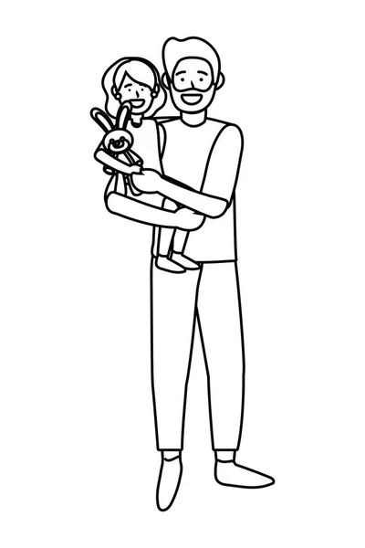 Homem carregando uma criança — Vetor de Stock