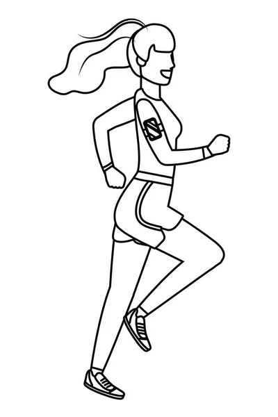 Fitness esporte mulher desenhos animados — Vetor de Stock