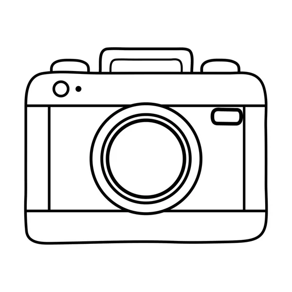 Icône de la caméra photographique noir et blanc — Image vectorielle