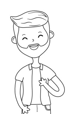 adam karakter karikatür siyah beyaz avatar