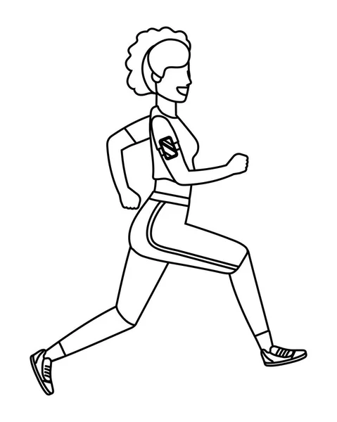 Fitness deporte mujer dibujos animados — Vector de stock